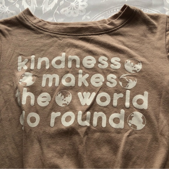 Okie Dokie Girls Size 5T Tan Graphics T-Shirt Short Sleeves Tie-Up Front Tee - Picture 8 of 10